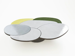 COFFEE TABLE YELLOW & GREEN - Lava stone coffee table for living room _ Made a Mano